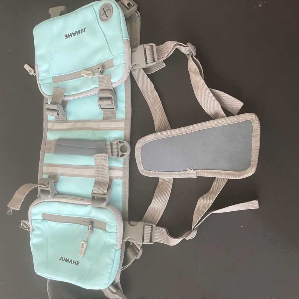 Dog Harness and Mint Green Hiking Vest
